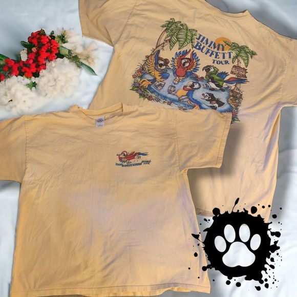 Jimmy Buffet, T Shirt, XL, Yellow, "License To Chill" Band  Tour Merchandise - Picture 6 of 6
